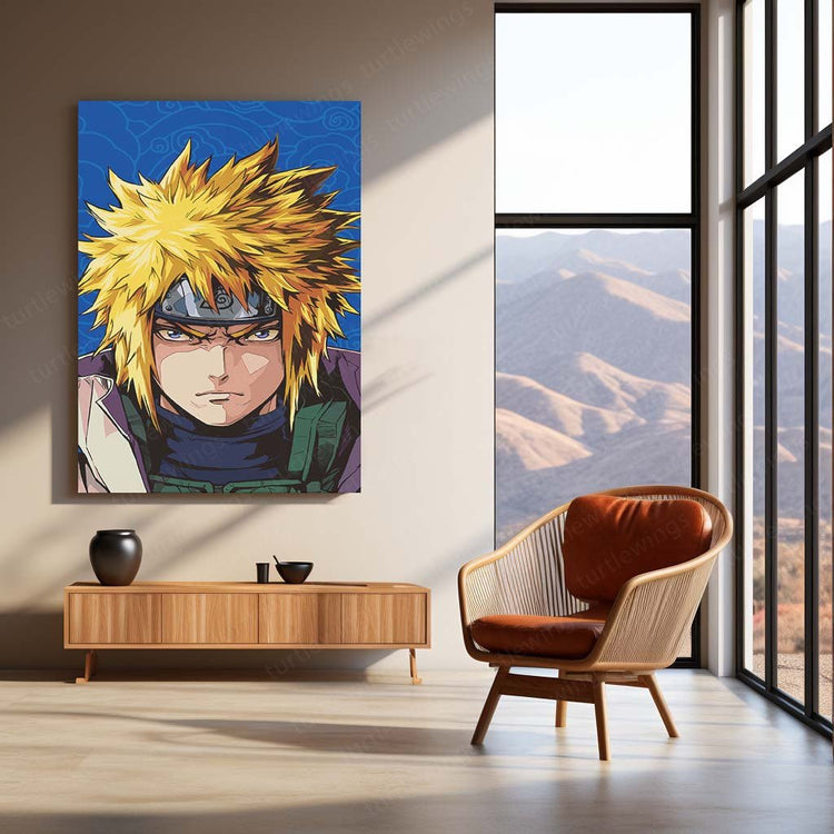 Minato Namikaze Metal Poster | Naruto Anime Wall Art | HD Print