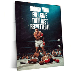 Muhammad Ali Quote Metal Poster – Inspirational Boxing & Champion Mindset Wall Art