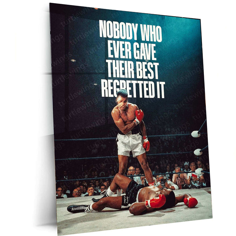 Muhammad Ali Quote Metal Poster – Inspirational Boxing & Champion Mindset Wall Art - TURTLEWINGS 