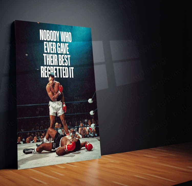 Muhammad Ali Quote Metal Poster – Inspirational Boxing & Champion Mindset Wall Art - TURTLEWINGS 