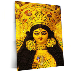 Maa Durga Metal Poster – Divine Goddess of Power | Spiritual Wall Art