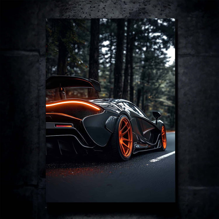 McLaren P1 Neon LED Metal Frame – Luxury Supercar Wall Art