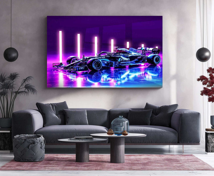 Mercedes-AMG F1 W12 E Neon LED Metal Poster - TURTLEWINGS 