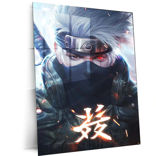 Kakashi Hatake - Naruto Metal Poster | Sharingan & Anbu Art | Anime Wall Decor - TURTLEWINGS 