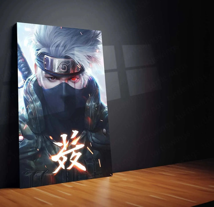 Kakashi Hatake - Naruto Metal Poster | Sharingan & Anbu Art | Anime Wall Decor - TURTLEWINGS 