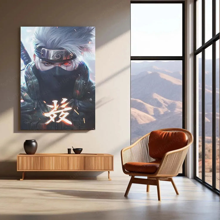 Kakashi Hatake - Naruto Metal Poster | Sharingan & Anbu Art | Anime Wall Decor - TURTLEWINGS 