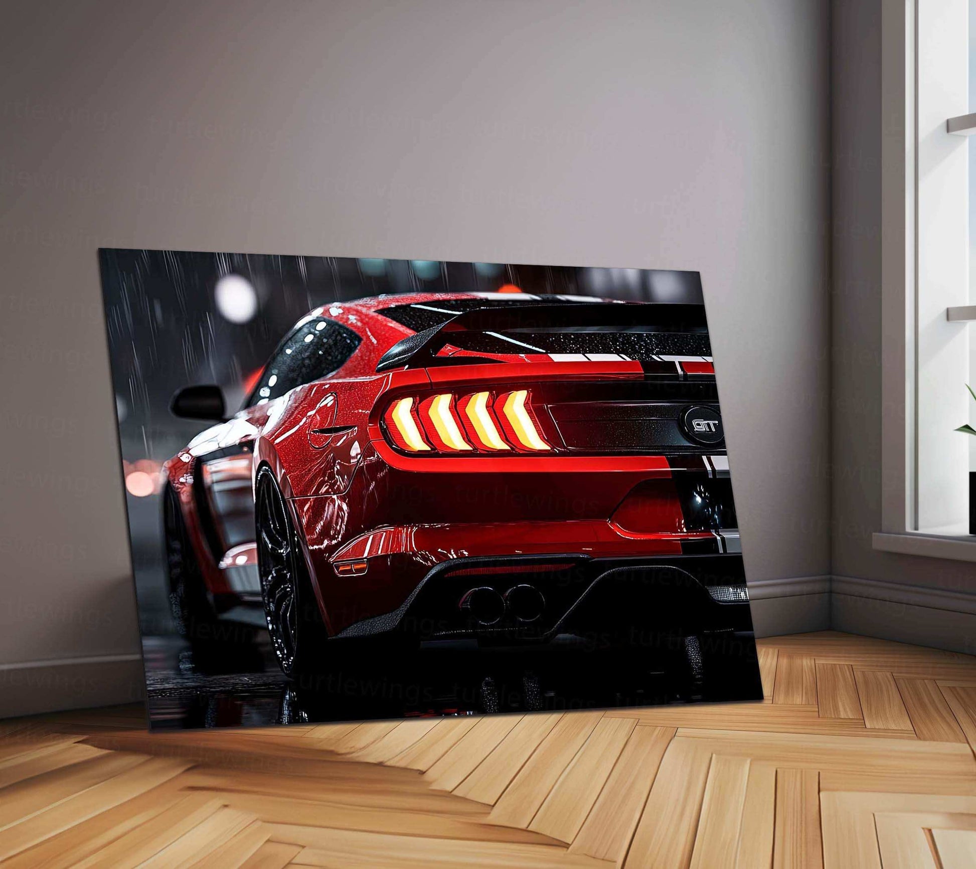 Mustang Shelby GT500 Neon LED Metal Frame â Iconic Muscle Car Wall Art 1 - TURTLEWINGS 