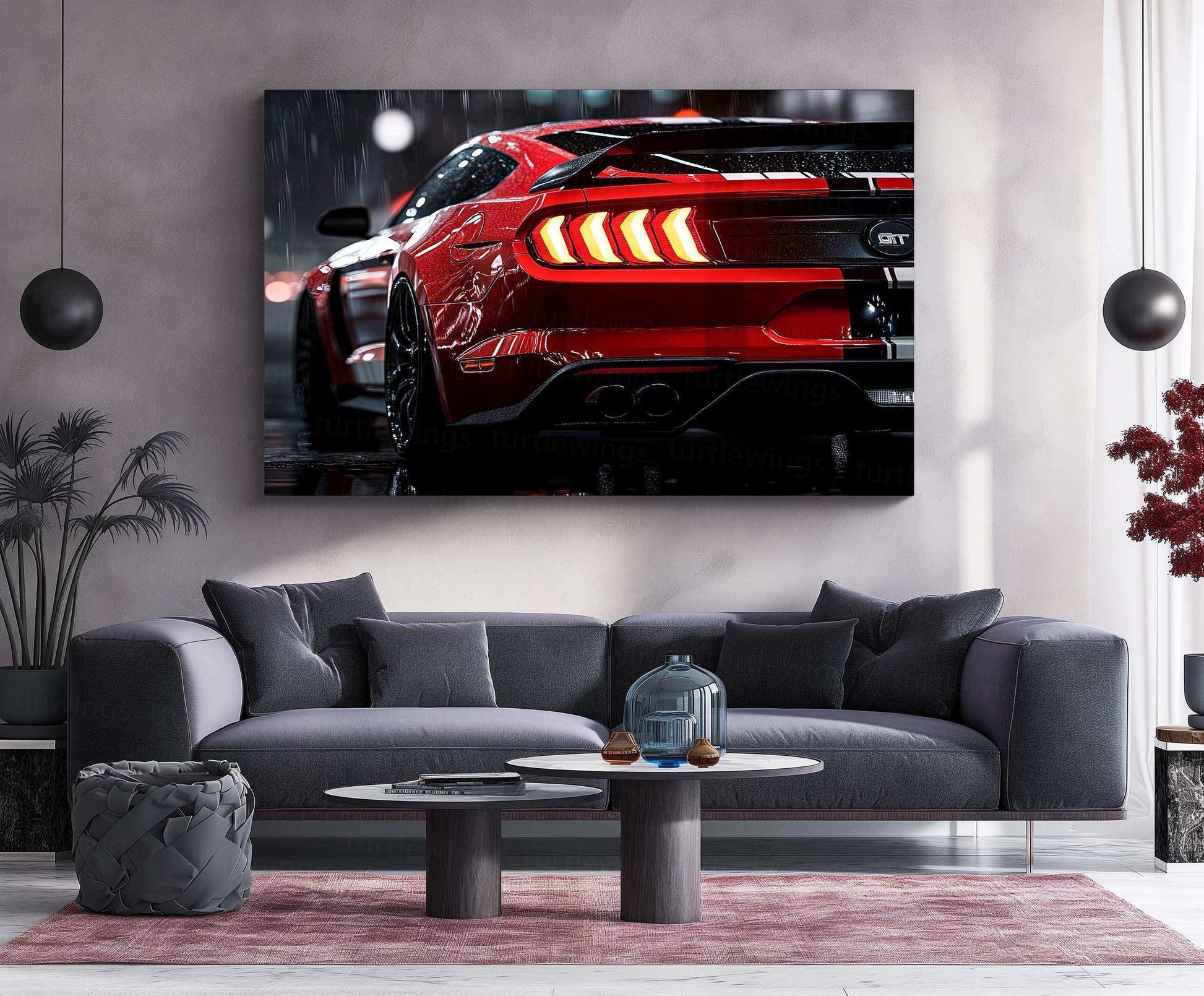 Mustang Shelby GT500 Neon LED Metal Frame â Iconic Muscle Car Wall Art 1 - TURTLEWINGS 