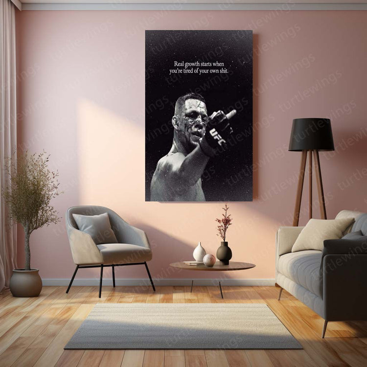 Nate Diaz Quote Metal Poster