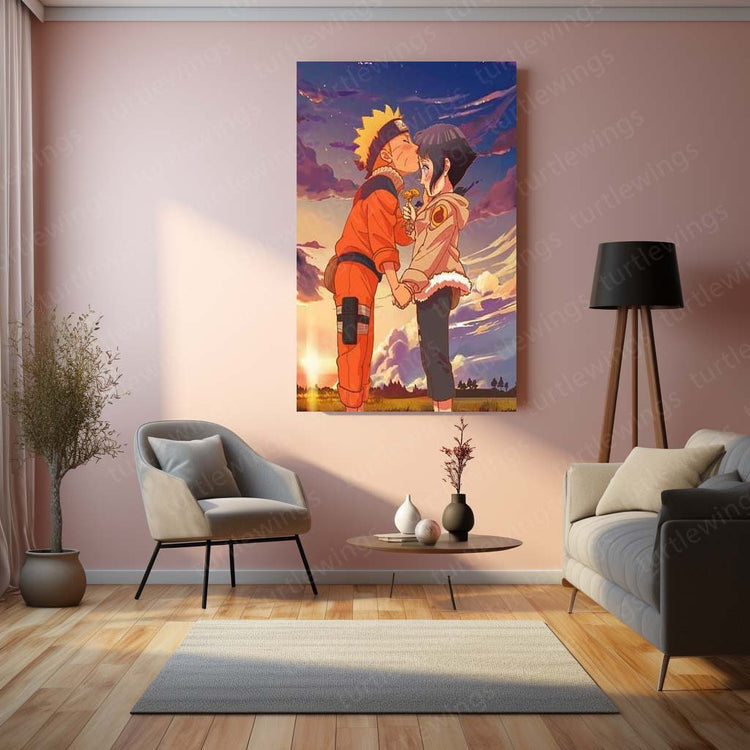 Naruto x Hinata Metal Poster | Love and Strength | High-Quality Metal Print