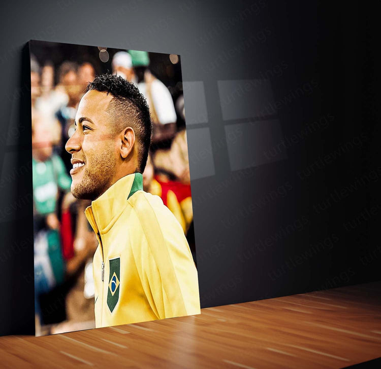 Neymar Metal Poster | Brazilian Football Star | High-Quality Metal Print