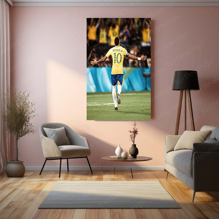 Neymar Metal Poster | Brazilian Football Star | High-Quality Metal Print 2