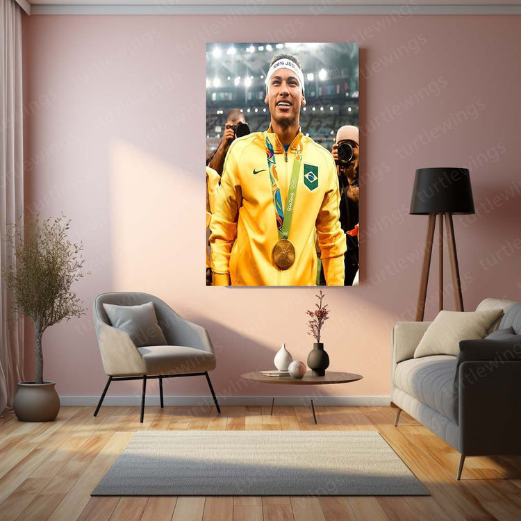 Neymar Metal Poster | Brazilian Football Star | High-Quality Metal Print 3