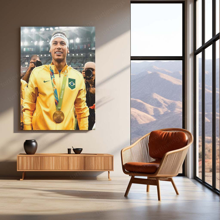 Neymar Metal Poster | Brazilian Football Star | High-Quality Metal Print 3