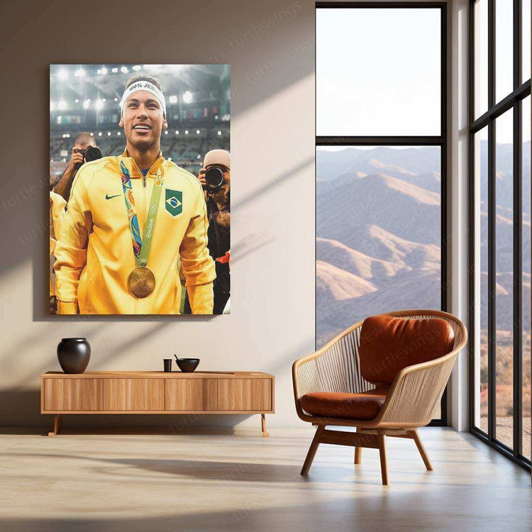 Neymar Jr. Metal Poster – Football Icon Wall Art 2 - TURTLEWINGS 