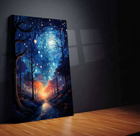 Night Sky Metal Poster – Cosmic Starry Night Wall Art | Dreamy Galaxy & Space Decor - TURTLEWINGS 