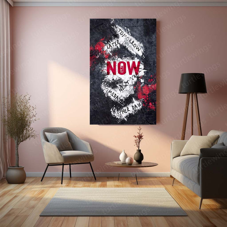 "Now or Never" Metal Poster | Motivational Quote | High-Quality Metal Print