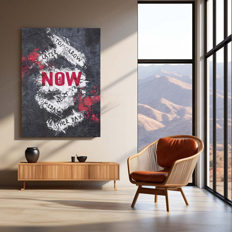 "Now or Never" Metal Poster | Motivational Quote | High-Quality Metal Print