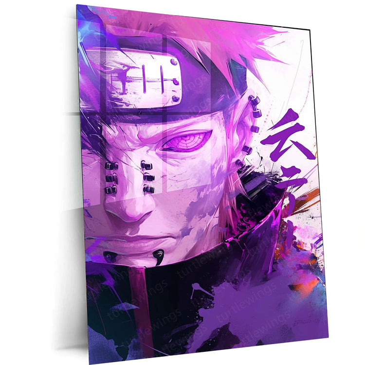 Pain Metal Poster | Naruto Anime Wall Art | Akatsuki Six Paths of Pain Decor 2 - TURTLEWINGS 