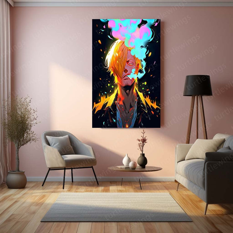 Culinary Adventure - Sanji One Piece Metal Poster | Anime Wall Art | HD Quality