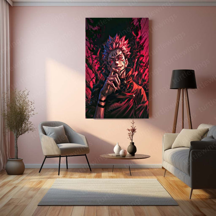 King of Curses - Sukuna Metal Poster | Jujutsu Kaisen Anime Wall Art | HD Print