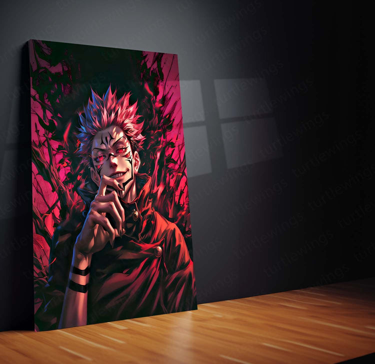 King of Curses - Sukuna Metal Poster | Jujutsu Kaisen Anime Wall Art | HD Print