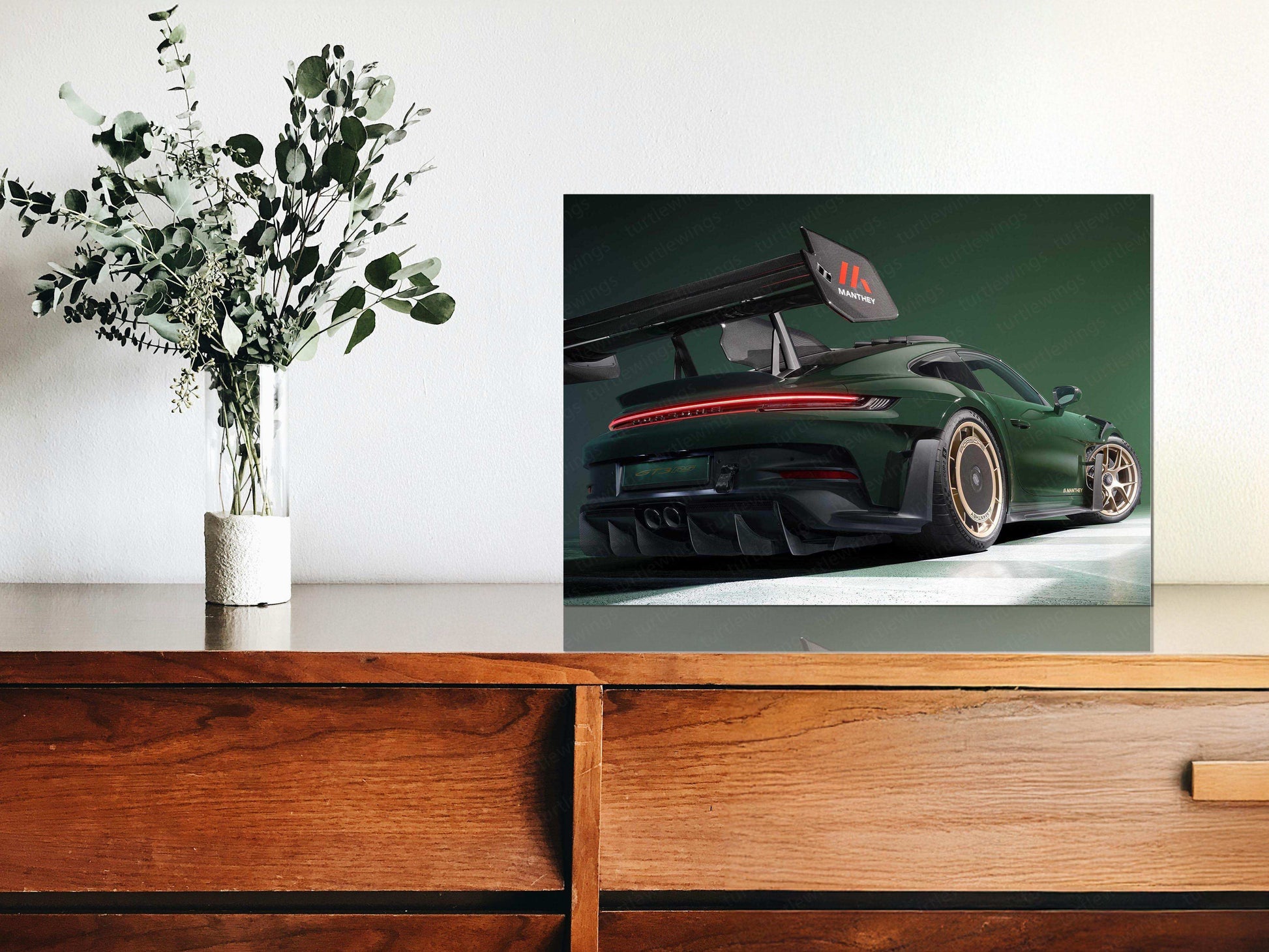 2025 Porsche 911 GT3 RS with Manthey Kit Neon LED Metal Frame â Ultimate Sports Car Wall Art - TURTLEWINGS 