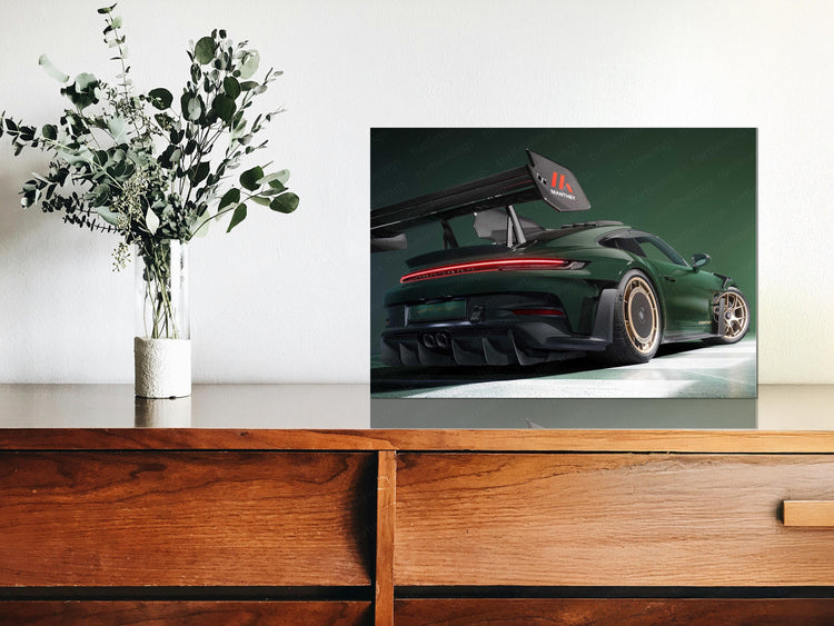 2025 Porsche 911 GT3 RS with Manthey Kit Neon LED Metal Frame – Ultimate Sports Car Wall Art