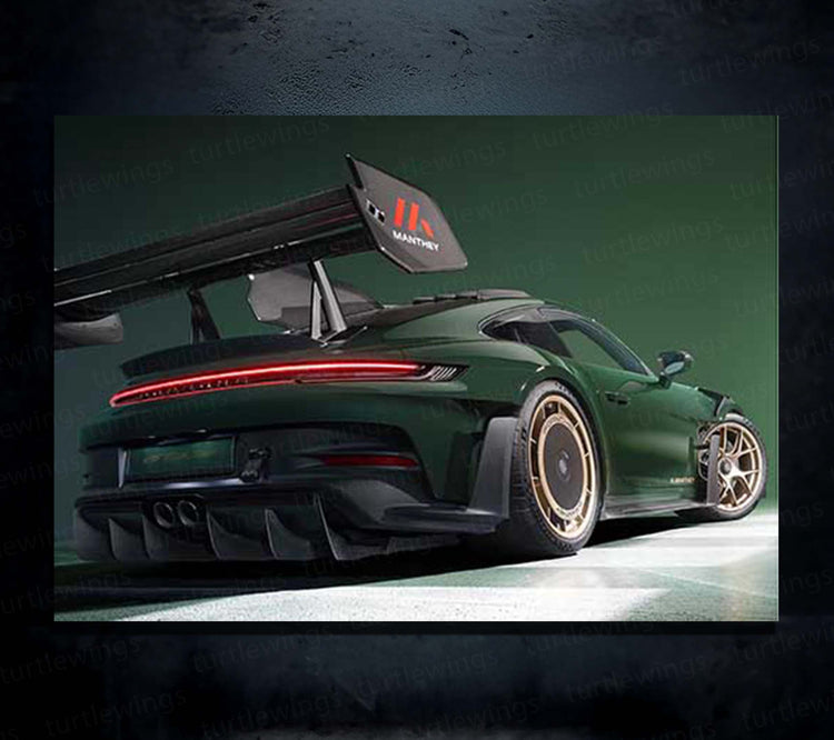 2025 Porsche 911 GT3 RS with Manthey Kit Neon LED Metal Frame – Ultimate Sports Car Wall Art