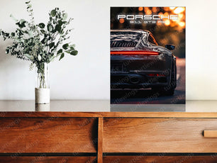 Porsche 911 GT3 Neon LED Metal Frame â Iconic Supercar Wall Art 2 - TURTLEWINGS 