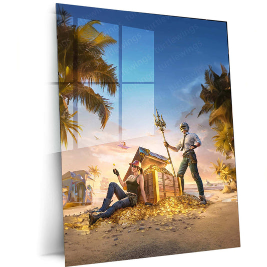 PUBG Metal Poster – Ultimate Battle Royale Gaming Wall Art - TURTLEWINGS 