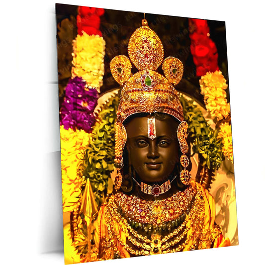 Ram Lalla Metal Poster – Divine Childhood Avatar Wall Art | Spiritual Hindu Decor - TURTLEWINGS 