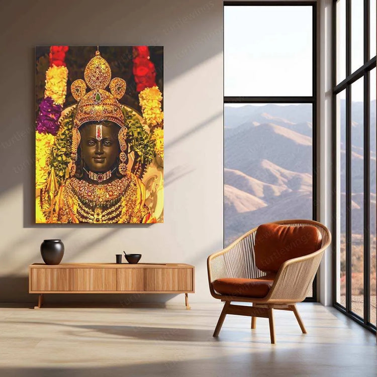 Ram Lalla Metal Poster – Divine Childhood Avatar Wall Art | Spiritual Hindu Decor - TURTLEWINGS 