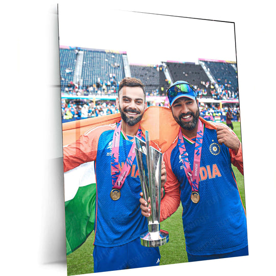 RO-KO Metal Poster – Rohit Sharma & Virat Kohli Wall Art | Team India Cricket Duo - TURTLEWINGS 