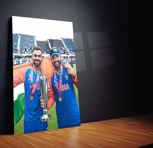 RO-KO Metal Poster – Rohit Sharma & Virat Kohli Wall Art | Team India Cricket Duo - TURTLEWINGS 