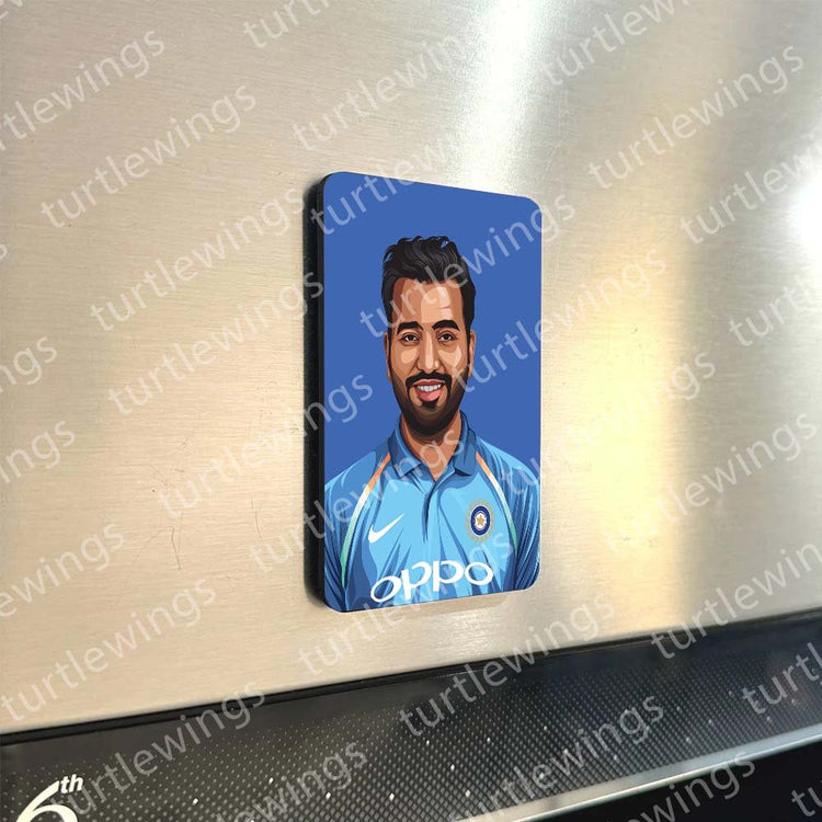 Indian Cricket Team Players Fridge Magnets - Set of 10 l legendary players of the Indian cricket team l MS Dhoni, Rohit Sharma, Suresh Raina, Hardik Pandya, Harbhajan Singh, Yuvraj Singh, Jasprit Bumrah, Ravindra Jadeja, Shikhar Dhawan, and Virat Kohli