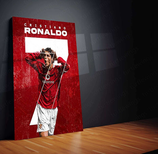 Cristiano Ronaldo Metal Poster – Football Legend Wall Art - TURTLEWINGS 