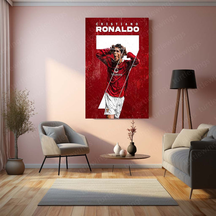 Cristiano Ronaldo Metal Poster | Football Legend | High-Quality Metal Print