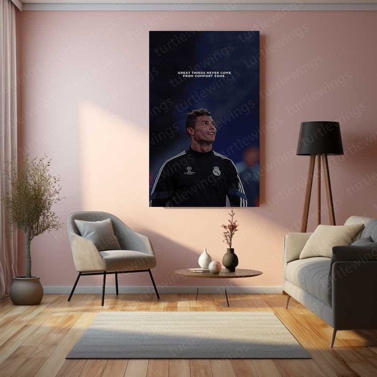 Cristiano Ronaldo: 'Dream Big' Inspirational Quote Metal Poster | Turtlewings Football Icons