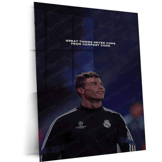 Cristiano Ronaldo: 'Dream Big' Inspirational Quote Metal Poster | Turtlewings Football Icons