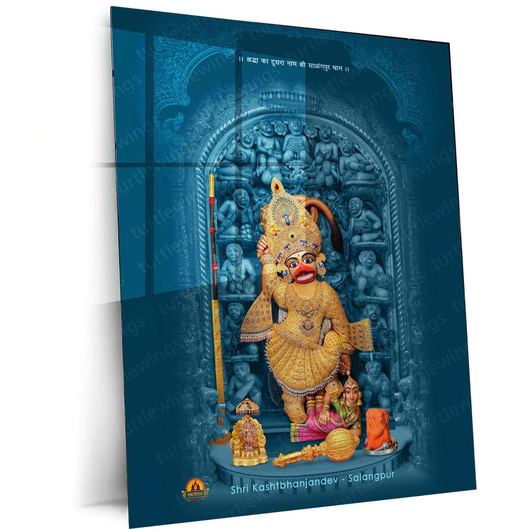 Sarangpur Hanuman Metal Poster – Divine Spiritual Wall Art | Bajrangbali Blessings - TURTLEWINGS 