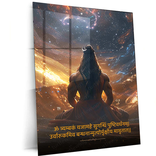 Mahadev Shiva Metal Poster – Divine & Powerful Wall Art - TURTLEWINGS 