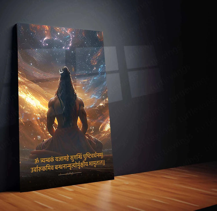 Mahadev Shiva Metal Poster – Divine & Powerful Wall Art - TURTLEWINGS 