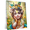 Shri Krishna Metal Poster – Divine Wall Art of Lord Krishna | Spiritual & Mythological Decor