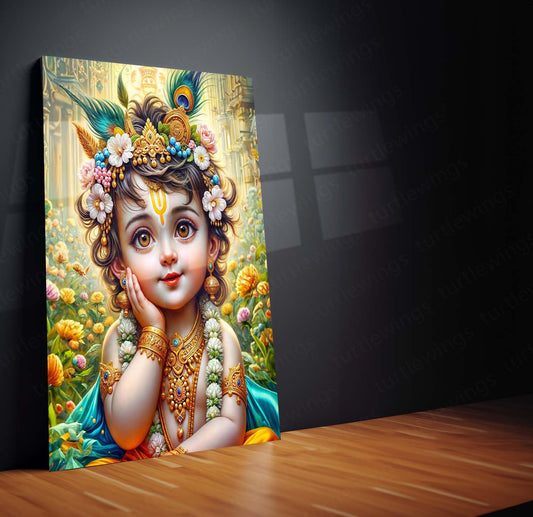 Lord Krishna Metal Poster