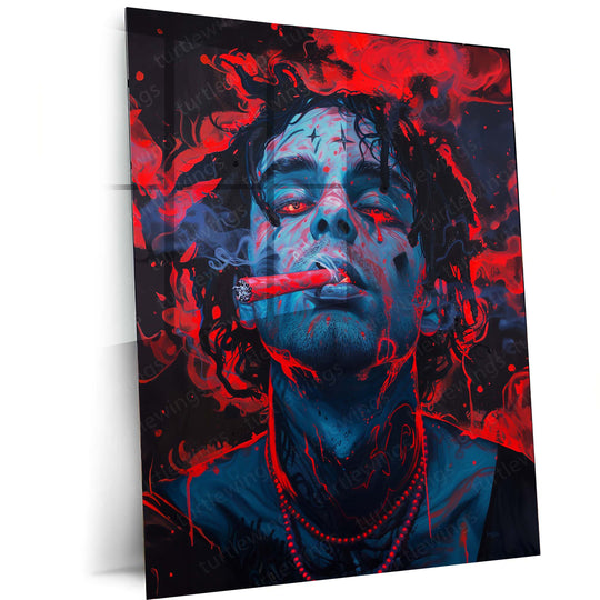 Smoking Boy Metal Poster