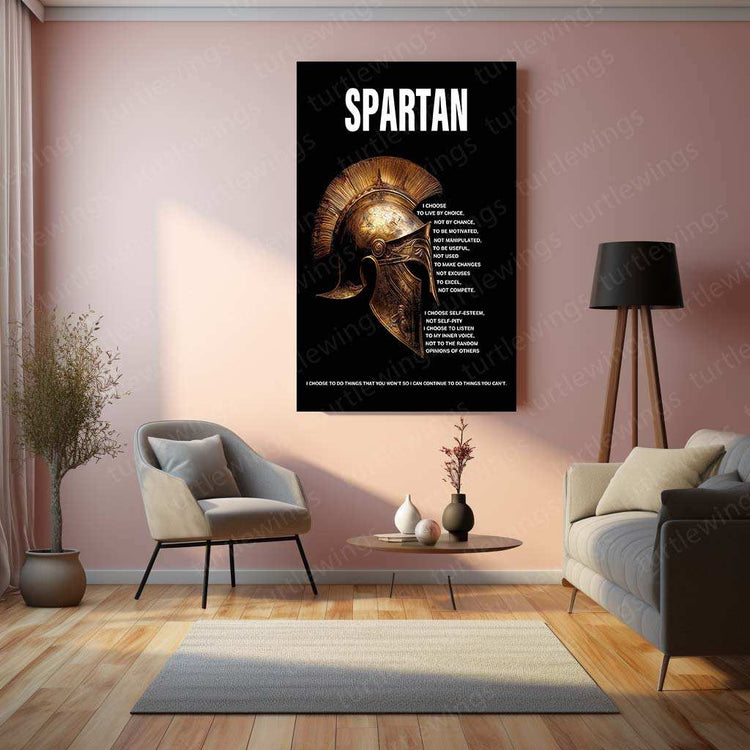 Spartan Warrior Metal Poster – Ancient Strength & Glory Wall Art - TURTLEWINGS 