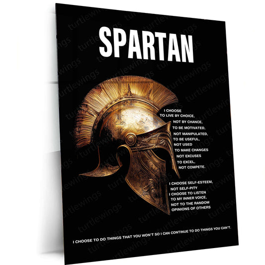 Spartan Warrior Metal Poster – Ancient Strength & Glory Wall Art - TURTLEWINGS 