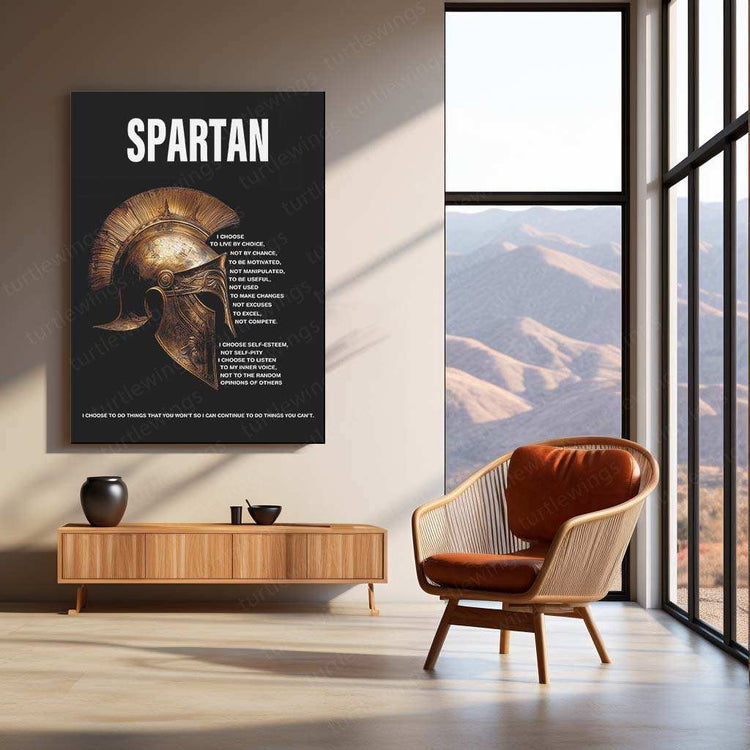 Spartan Warrior Metal Poster – Ancient Strength & Glory Wall Art - TURTLEWINGS 