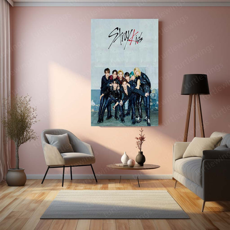 Stray Kids Metal Poster | Dynamic K-Pop Group | HD Print